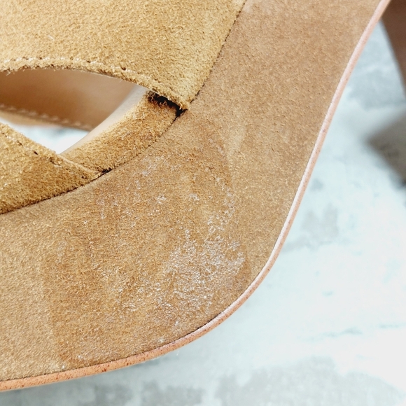 NEW Splendid Piper Tan Brown Suede Heeled Platform Sandals C998 - Picture 12 of 14